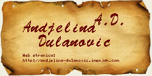Andjelina Dulanović vizit kartica